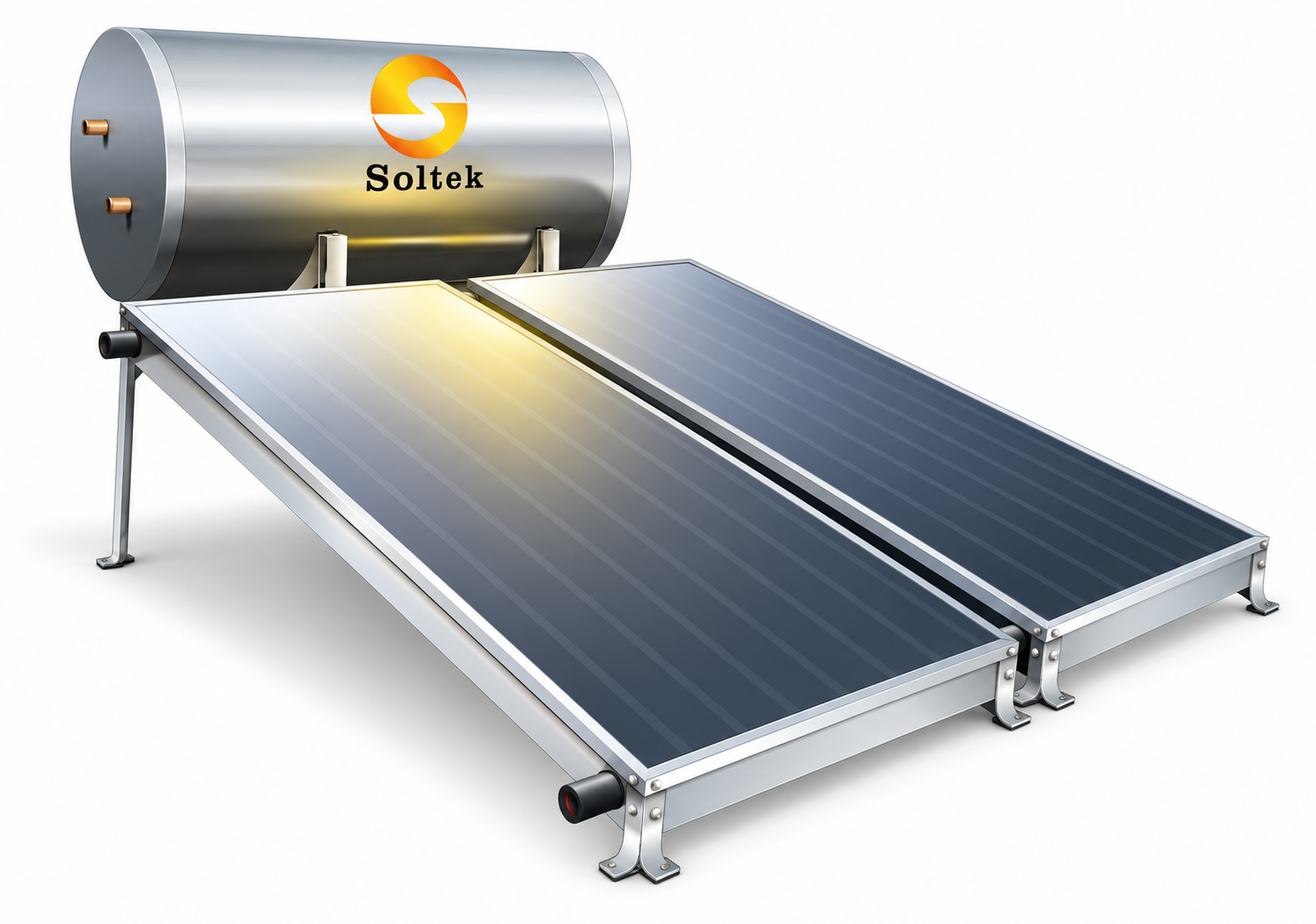 Calentador solar Soltek modelo 80/2 con tanque y dos colectores
